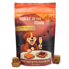 Toast of the Town - Peanut Butter & Blueberry Dog Hip & Joint Chews with Glucosamine 5oz