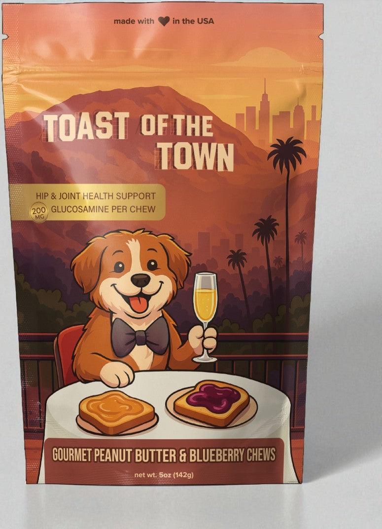 Toast of the Town - Peanut Butter, Blueberry and Glucosamine Chews